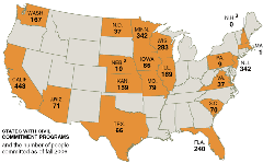 Map of US states with sex crime civil commitment
