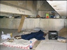 Registrant Michael Block's home under a Miami bridge